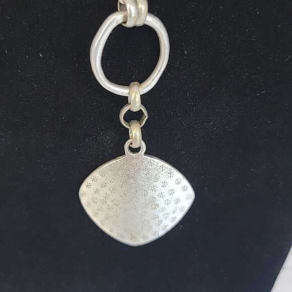 Premier Designs Silver Swirl Tag Necklace 24" Length - Picture 3 of 7